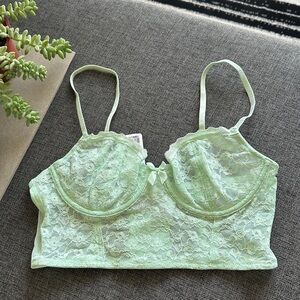 NWT Forever 21 Light Green Lace Bralette